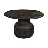 Vivan Grooved Mango Wood Coffee Table - Charcoal