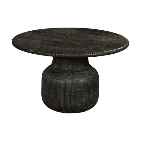 Vivan Grooved Mango Wood Coffee Table - Charcoal