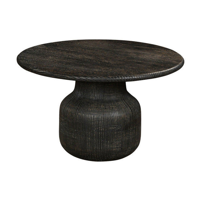 Vivan Grooved Mango Wood Coffee Table - Charcoal