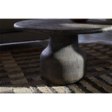 Vivan Grooved Mango Wood Coffee Table - Charcoal