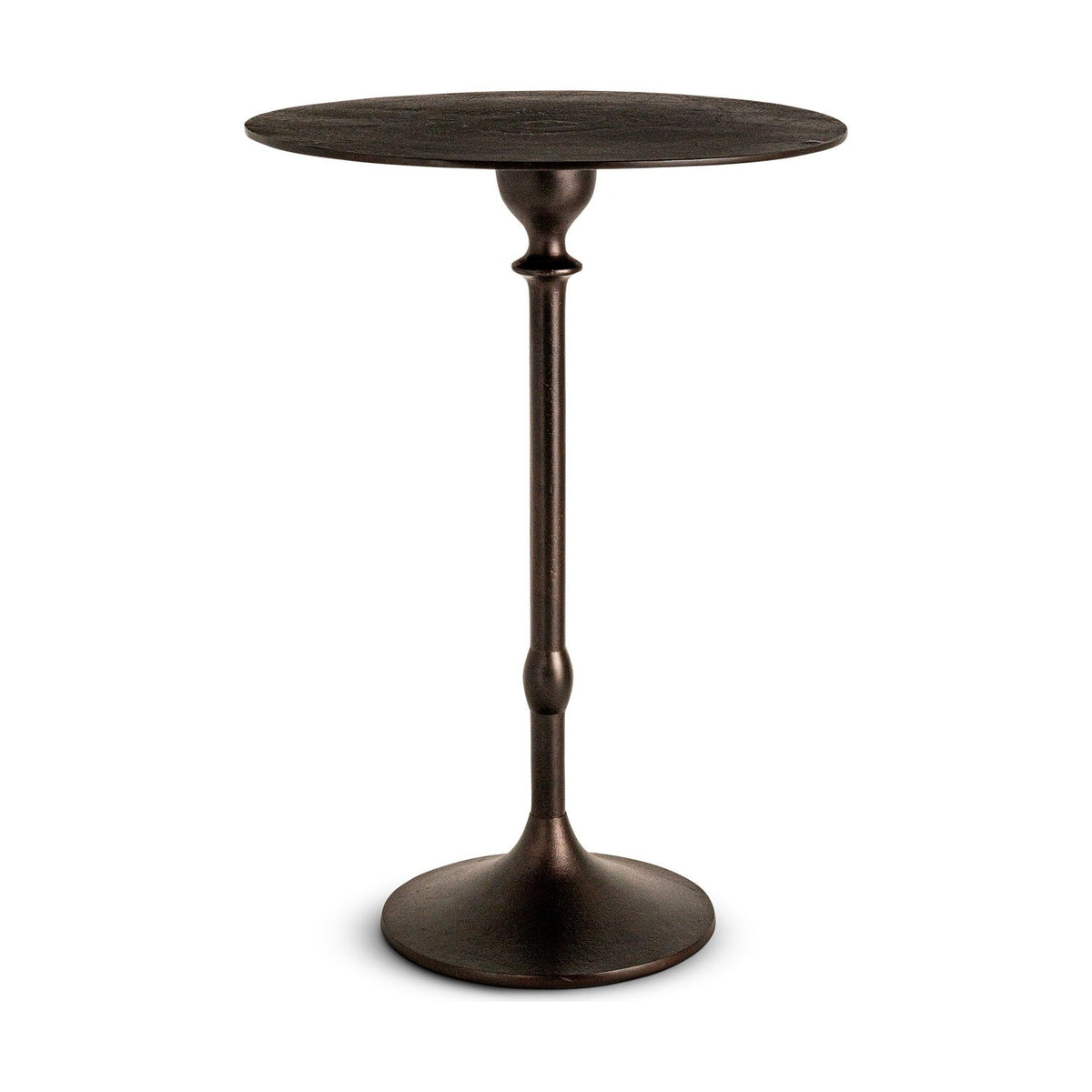 Lahar Cast Metal Tall Side Table - Aged Black