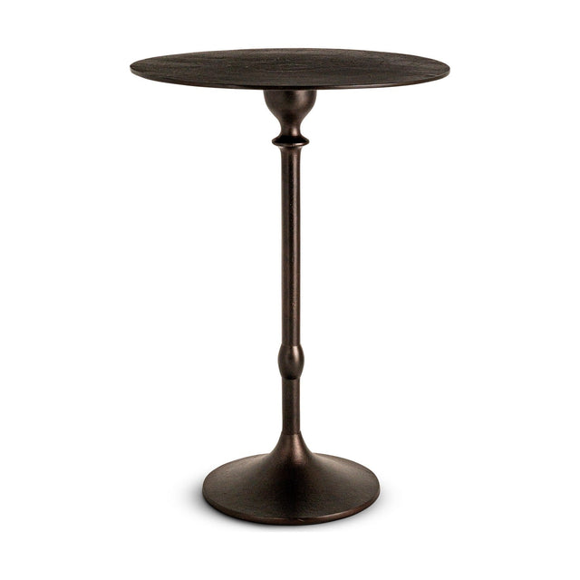Lahar Cast Metal Tall Side Table - Aged Black