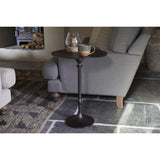 Lahar Cast Metal Tall Side Table - Aged Black