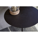 Lahar Cast Metal Tall Side Table - Aged Black
