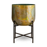 Jani Iron Planter on Stand - Oxidised Metal