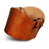 Panasi Wide Leather Storage Basket - Tan