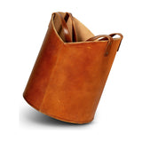 Panasi Tall Leather Storage Basket - Tan