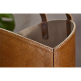Panasi Tall Leather Storage Basket - Tan