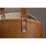 Panasi Tall Leather Storage Basket - Tan
