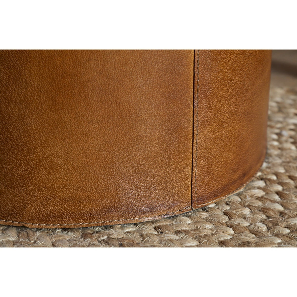 Panasi Tall Leather Storage Basket - Tan