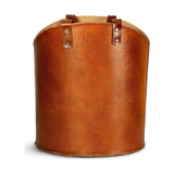 Panasi Tall Leather Storage Basket - Tan