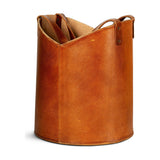 Panasi Tall Leather Storage Basket - Tan