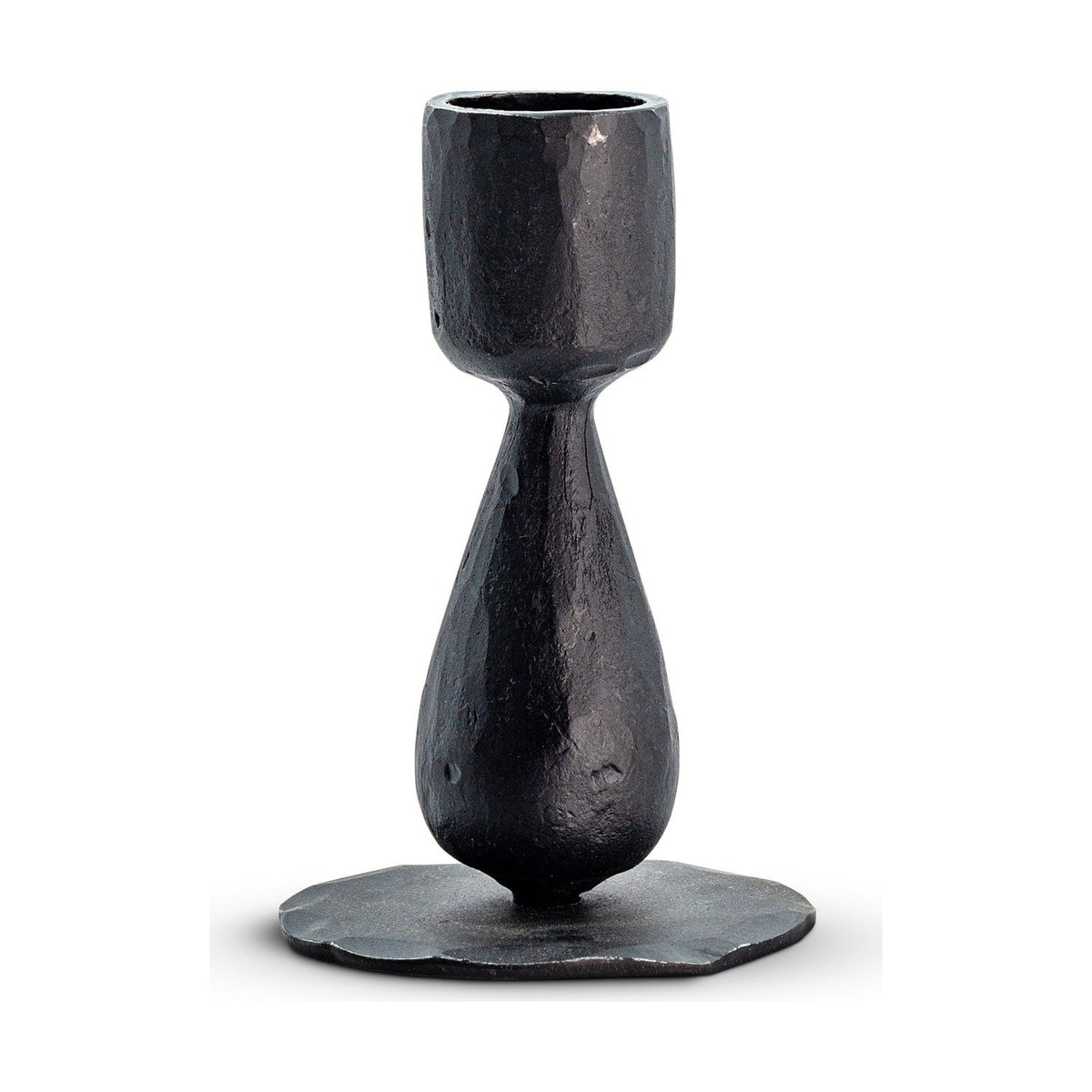 Suba Hammered Iron Candle Holder - Black