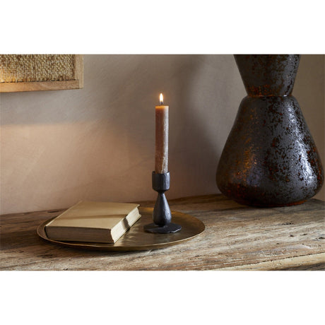 Suba Hammered Iron Candle Holder - Black