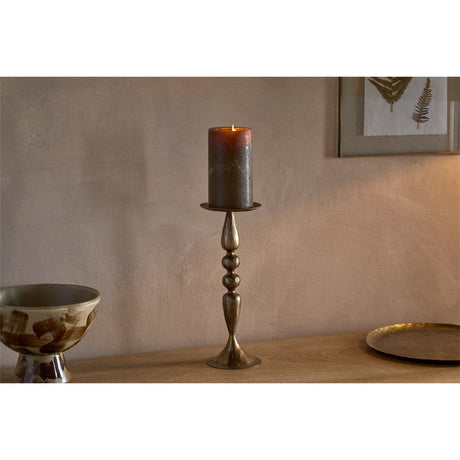 Ayo Pillar Candle Holder - Brass