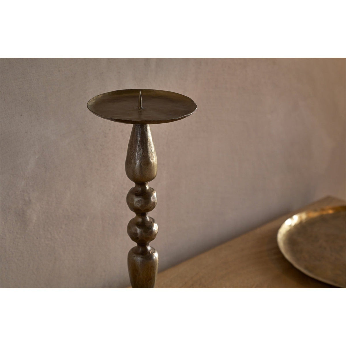 Ayo Pillar Candle Holder - Brass
