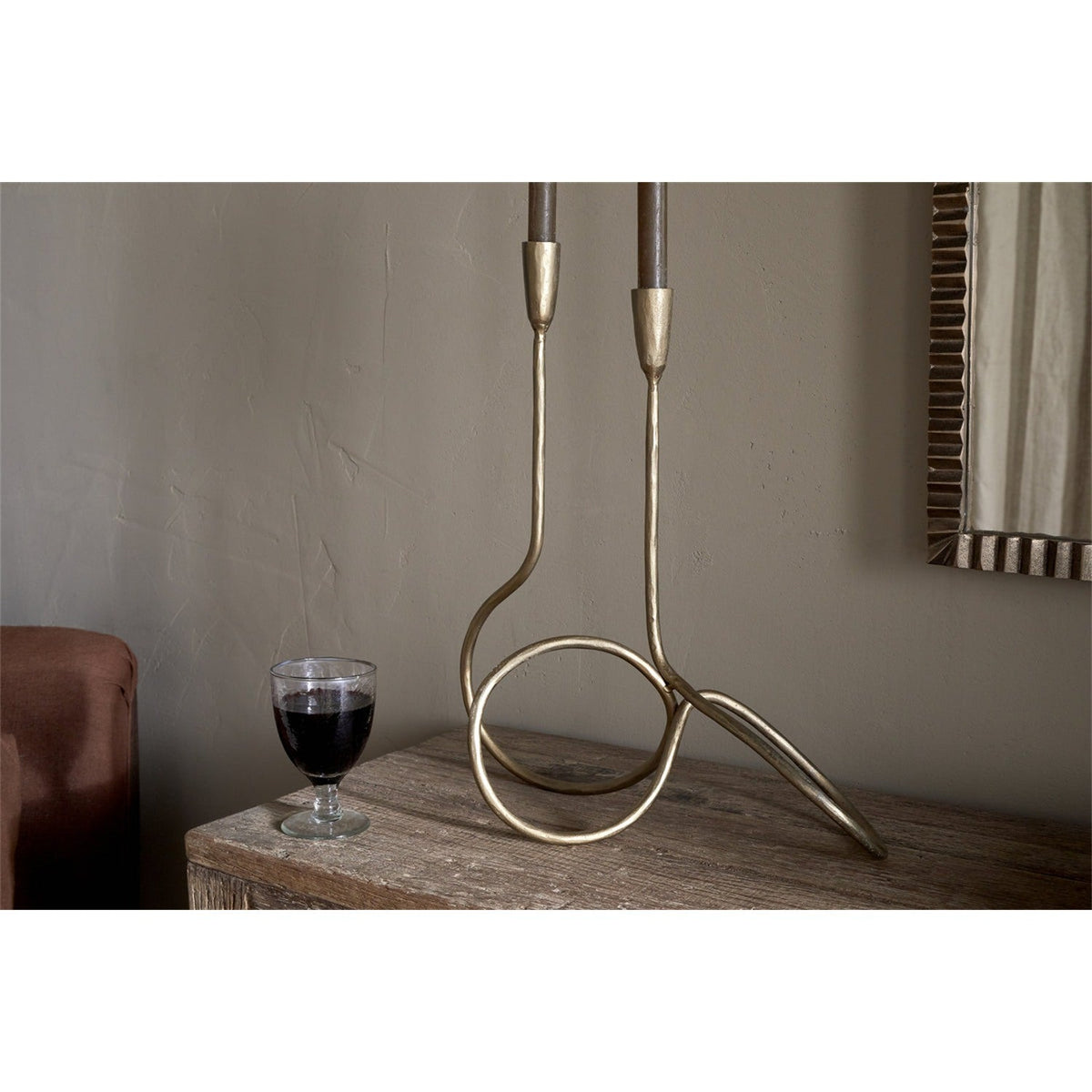 Ayee Twisted Candle Holder - Brass