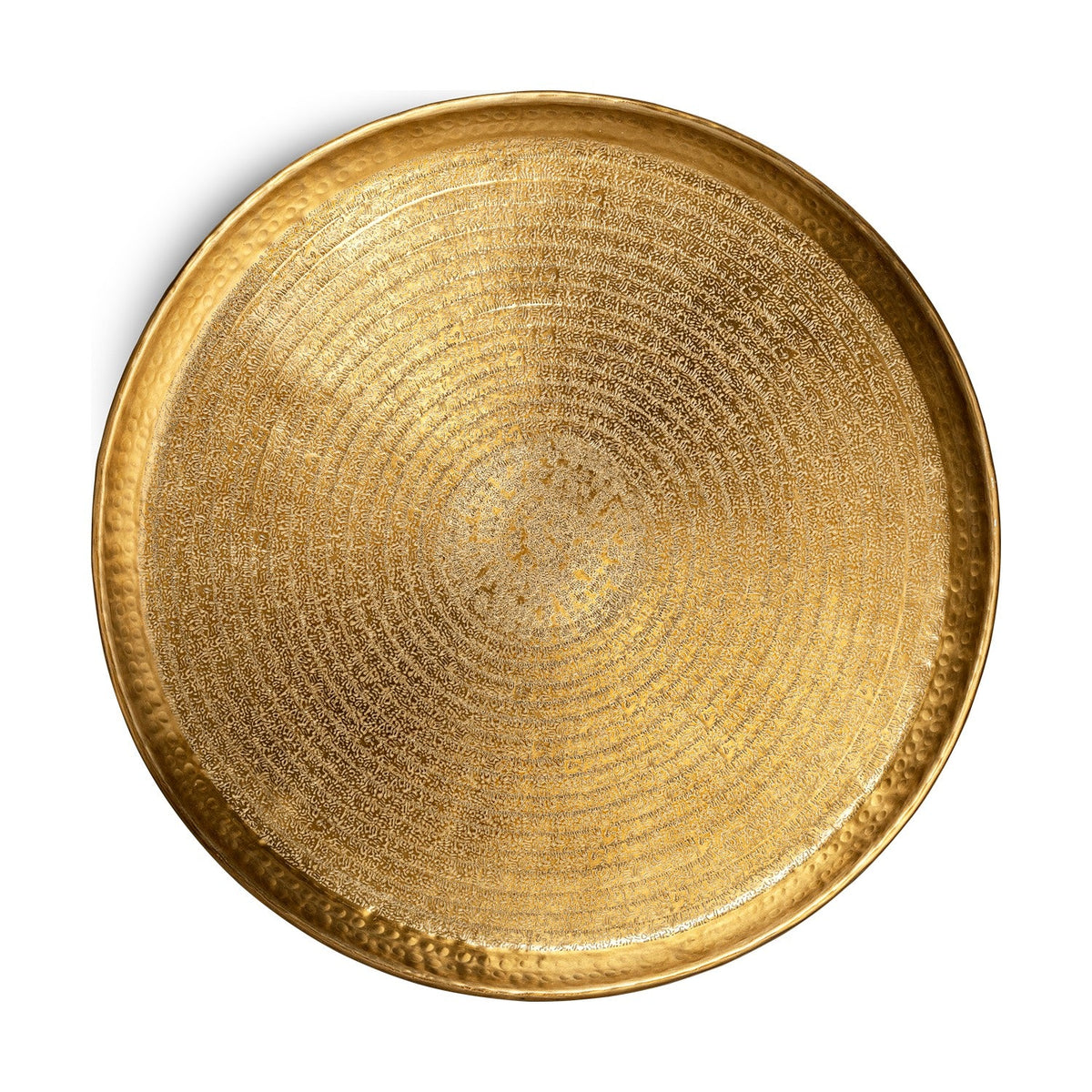 Amai Etched Round Tray - Brass