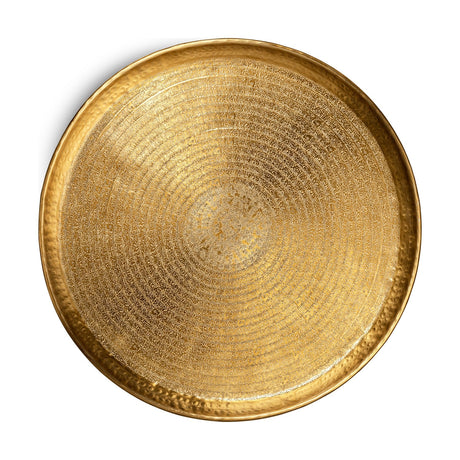 Amai Etched Round Tray - Brass
