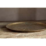 Amai Etched Round Tray - Brass