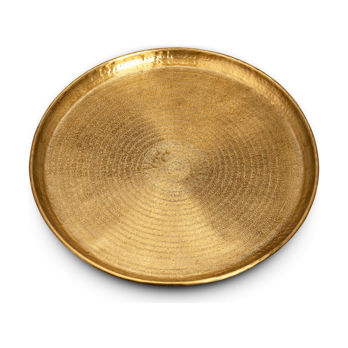 Amai Etched Round Tray - Brass