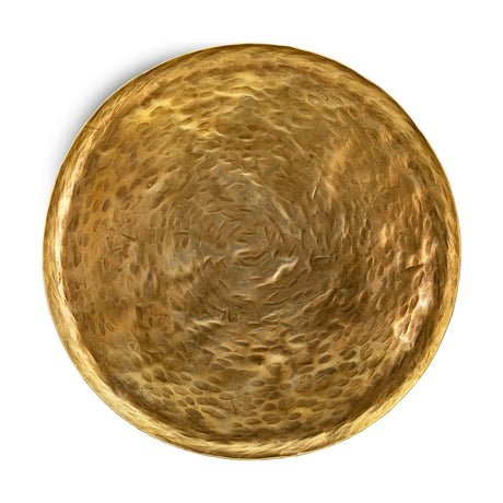 Oorja Hammered Round Tray - Brass