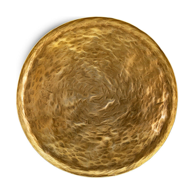 Oorja Hammered Round Tray - Brass