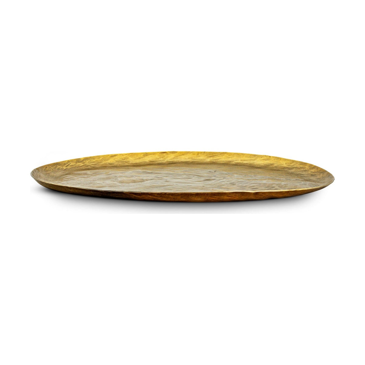 Oorja Hammered Round Tray - Brass