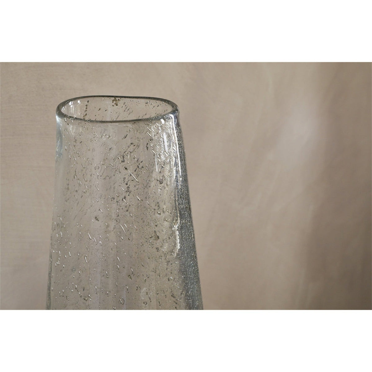Nyuki Large Speckled Glass Vase - Clear Antique