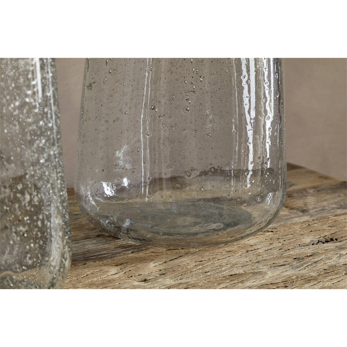 Nyuki Large Speckled Glass Vase - Clear Antique