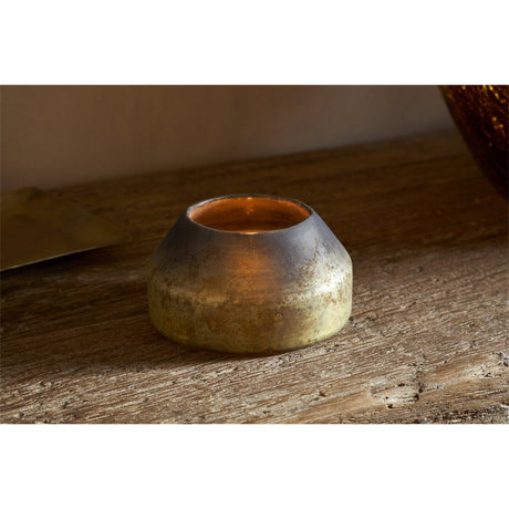 Singal Recycled Glass Tealight Holder - Green Smoke