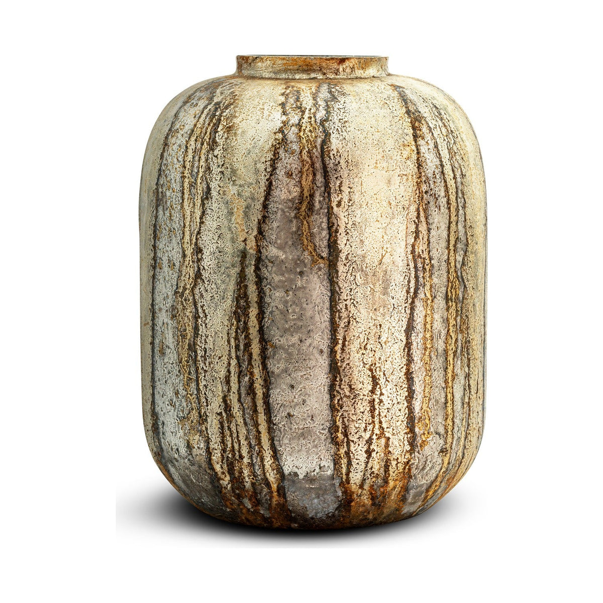 Hamira Recycled Glass Vase - Silver Rust