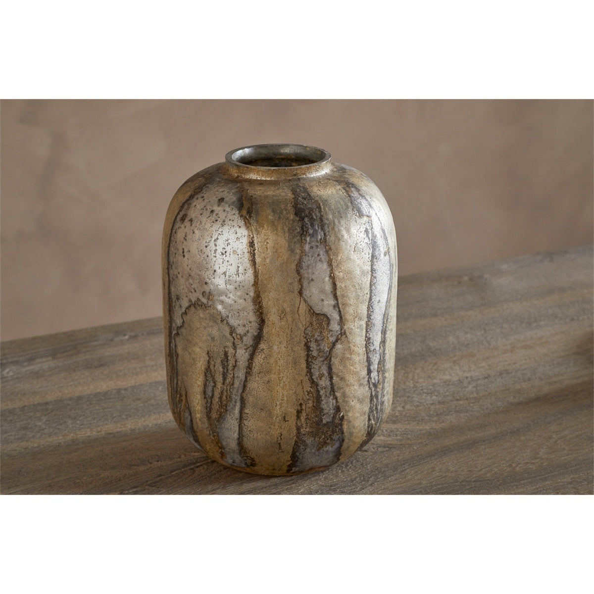 Hamira Recycled Glass Vase - Silver Rust