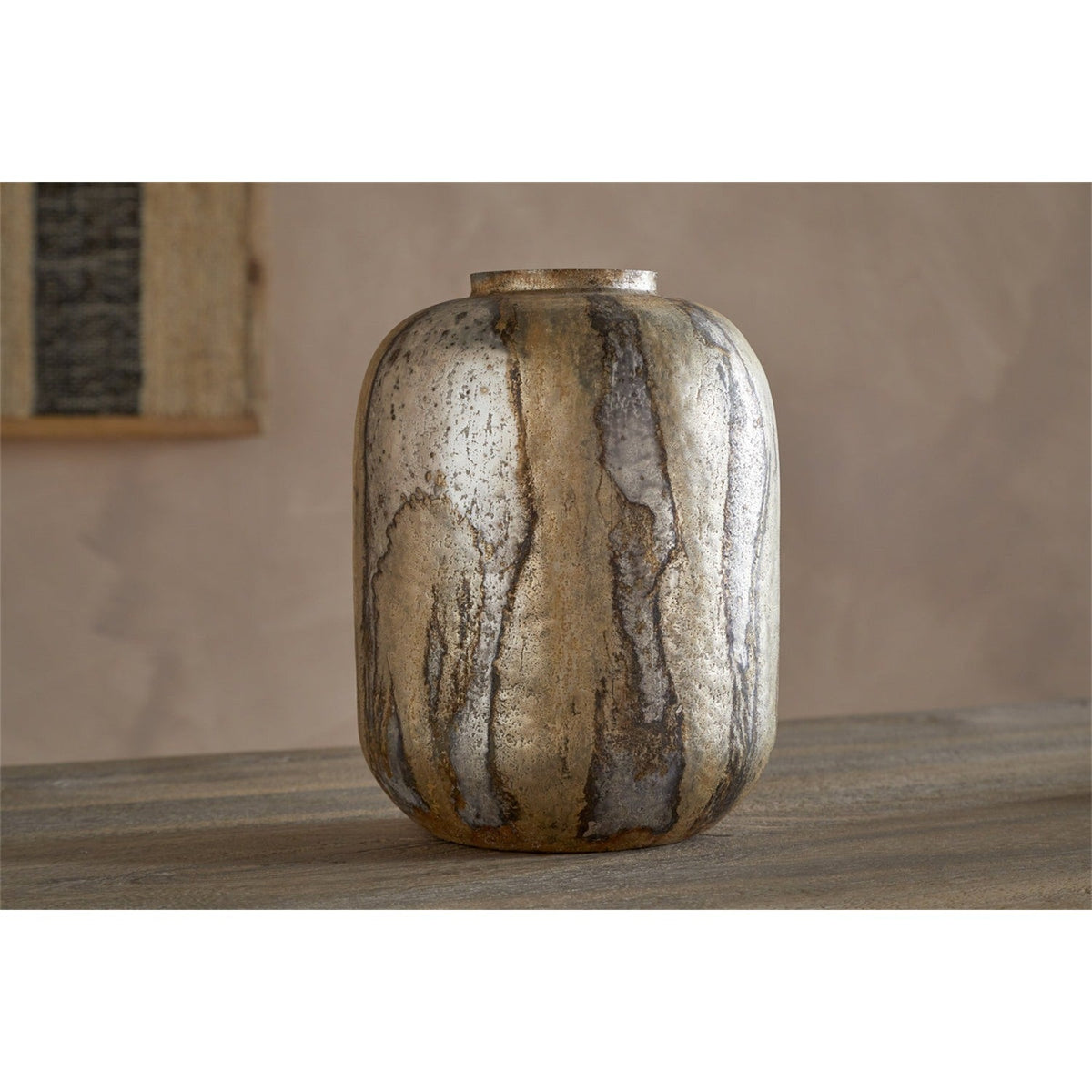 Hamira Recycled Glass Vase - Silver Rust