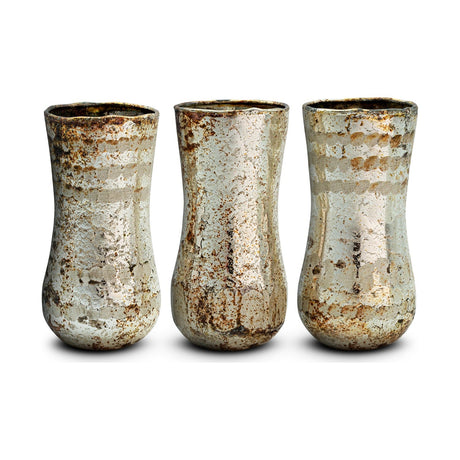 Rumi Recycled Glass Bud Vases - Silver Rust - Set of 3