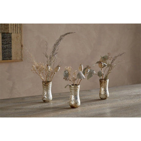 Rumi Recycled Glass Bud Vases - Silver Rust - Set of 3