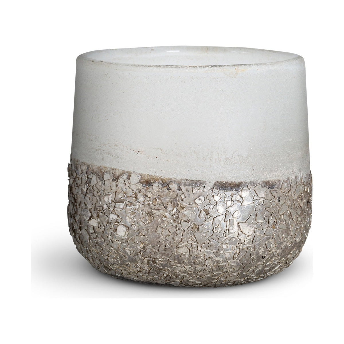 Riyara Small Christmas Candle Holder - Silver Sparkle