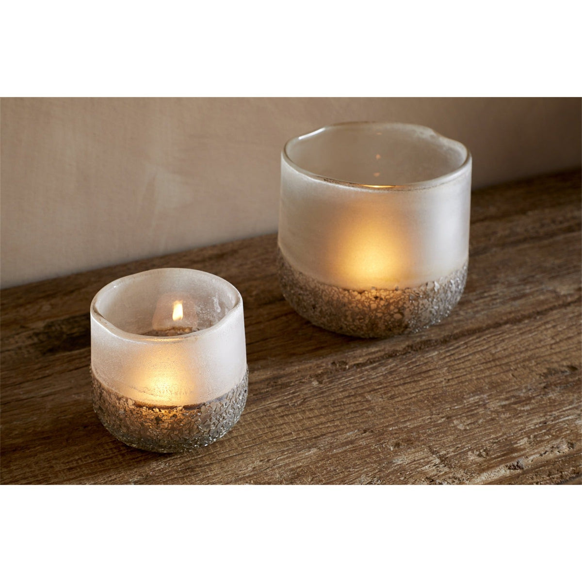 Riyara Small Christmas Candle Holder - Silver Sparkle