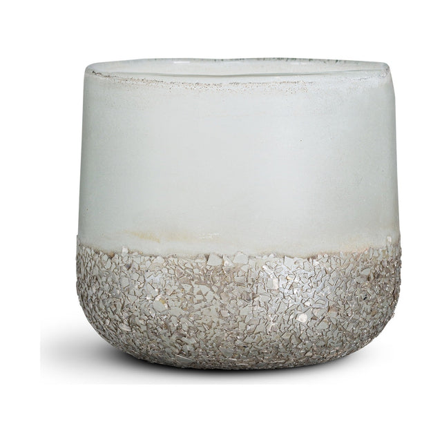 Riyara Medium Christmas Candle Holder - Silver Sparkle