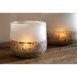 Riyara Medium Christmas Candle Holder - Silver Sparkle