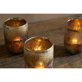 Furaha Glass Tealight Holder - Frosted Black - Set of 3