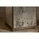 Ruala Ribbed Mercury Glass Lantern - Brass