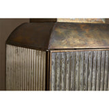 Ruala Ribbed Mercury Glass Lantern - Brass