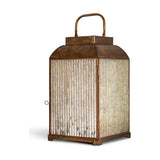 Ruala Ribbed Mercury Glass Lantern - Brass