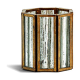 Tyma Small Silvered Glass Tealight Holder - Brass