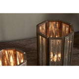 Tyma Small Silvered Glass Tealight Holder - Brass