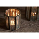 Tyma Small Silvered Glass Tealight Holder - Brass