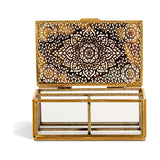 Kijang Small Perforated Jewellery Box - Brass & Clear