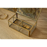 Kijang Large Perforated Jewellery Box - Brass & Clear