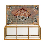 Kijang Large Perforated Jewellery Box - Brass & Clear